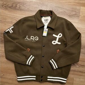 LRG Men's Dark Green Varsity Jacket